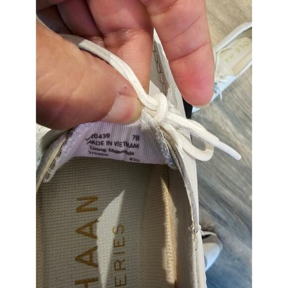 Cole Haan Cloud Weekender Boat Shoes Womens Size 7B White Leather Grandseries - Picture 6 of 6